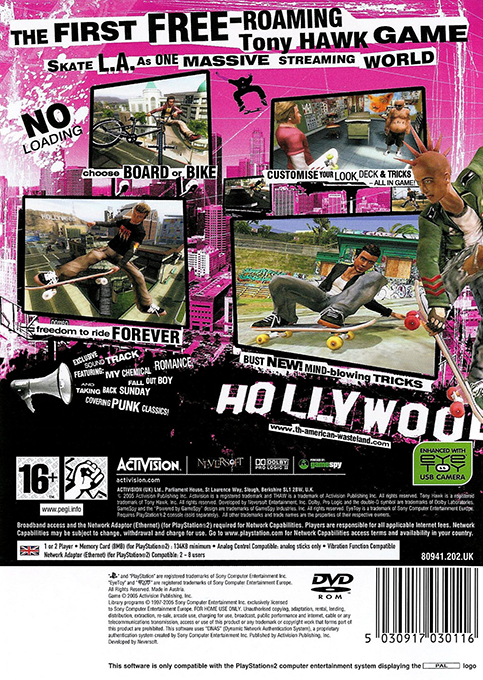 Tony Hawk's American Wasteland — Box back