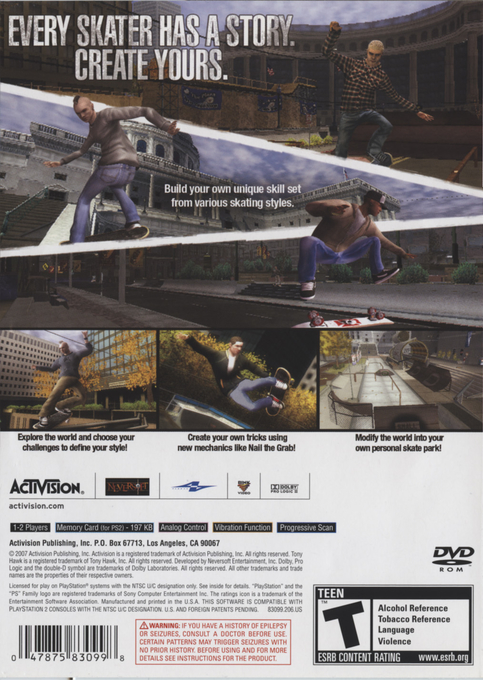 Tony Hawk's Proving Ground — Box back