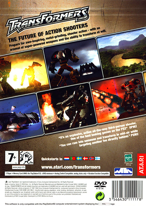 Transformers — Box back