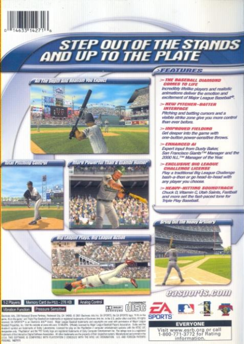 Triple Play Baseball — Box back