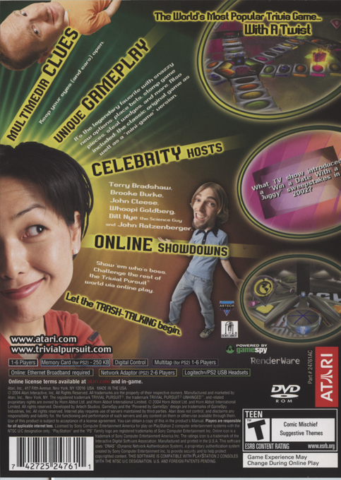 Trivial Pursuit : Unhinged — Box back