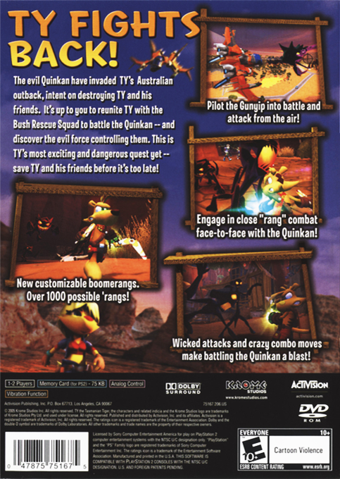 Ty the Tasmanian Tiger 3 : Night of the Quinkan — Box back