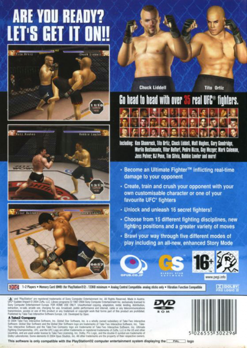 UFC : Sudden Impact — Box back