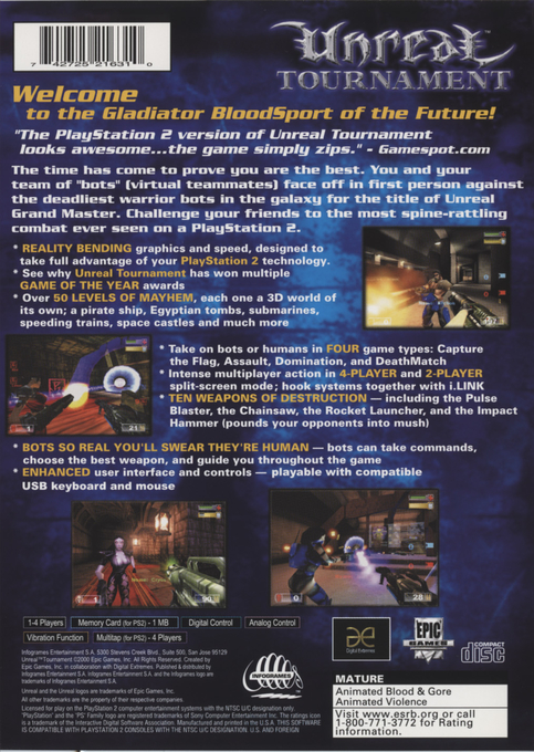 Unreal Tournament — Box back