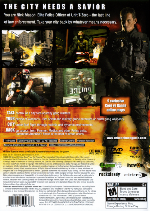 Urban Chaos : Riot Response — Box back