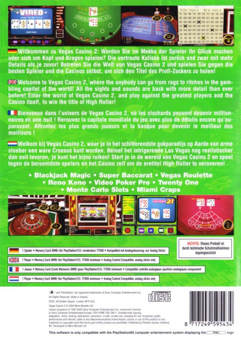 Vegas Casino II — Box back