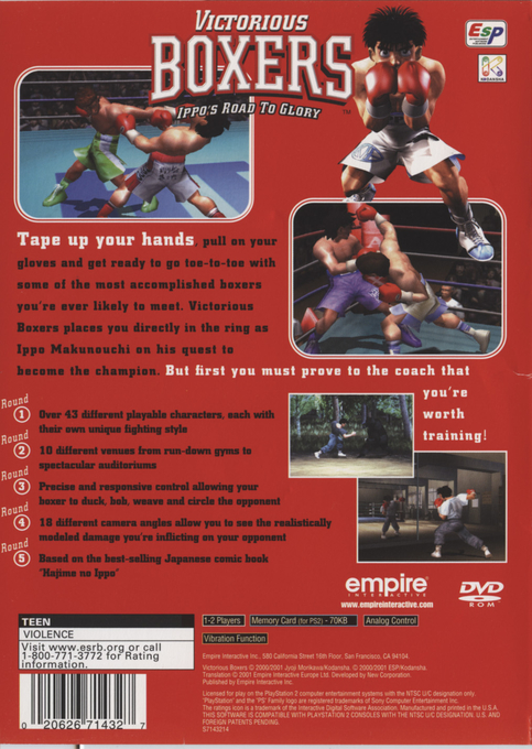 Victorious Boxers : Ippo's Road to Glory — Box back
