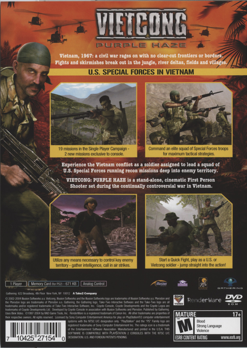 Vietcong : Purple Haze — Box back