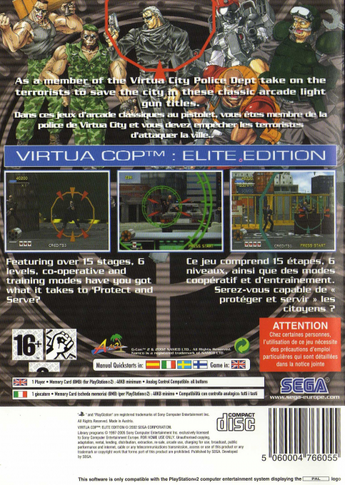 Virtua Cop : Elite Edition — Box back