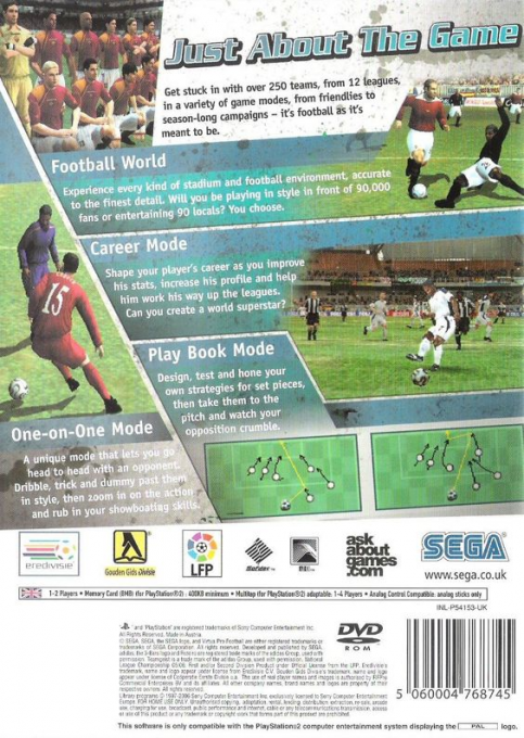 Virtua Pro Football — Box back