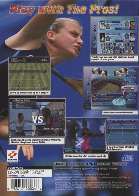 WTA Tour Tennis — Box back