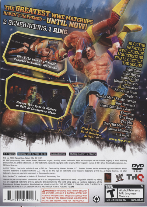 WWE All Stars — Box back