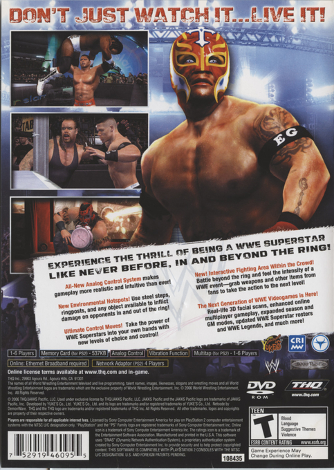 WWE SmackDown vs. Raw 2007 — Box back