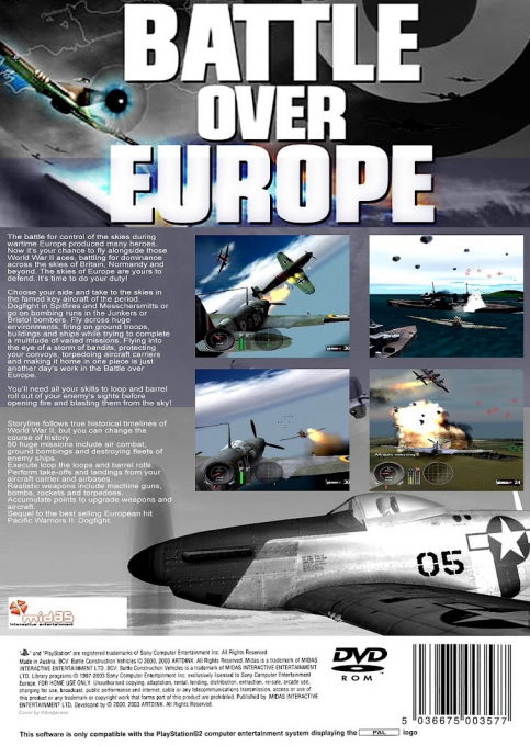 WWII : Battle over Europe — Box back