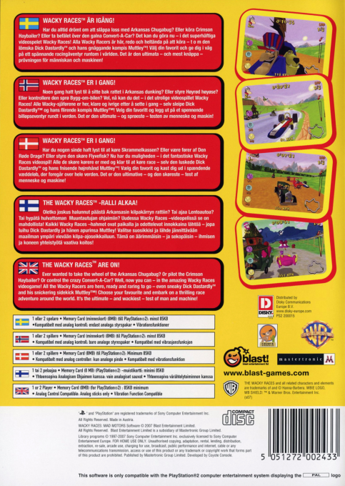 Wacky Races : Mad Motors — Box back