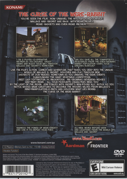 Wallace & Gromit : The Curse of the Were-Rabbit — Box back