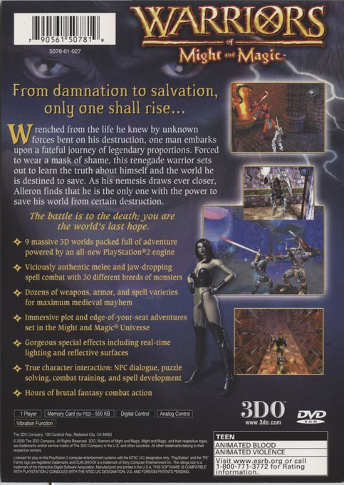 Warriors of Might and Magic — Box back