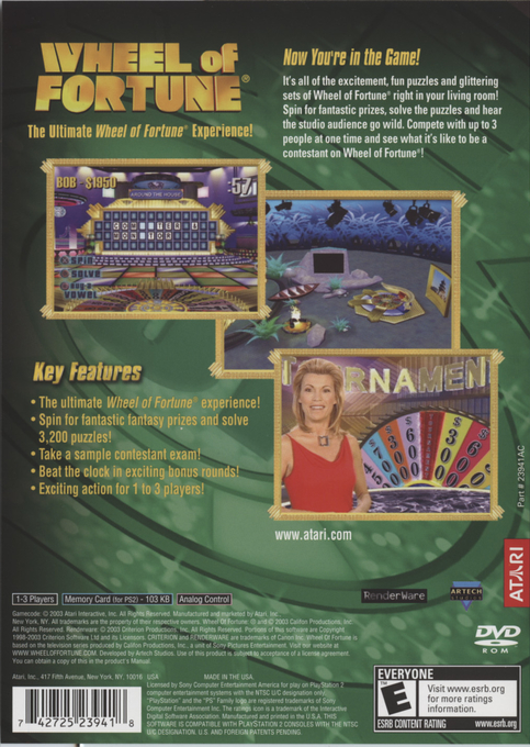 Wheel of Fortune — Box back