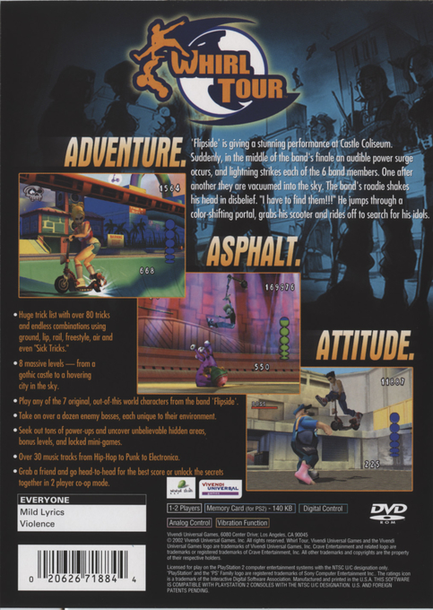 Whirl Tour — Box back