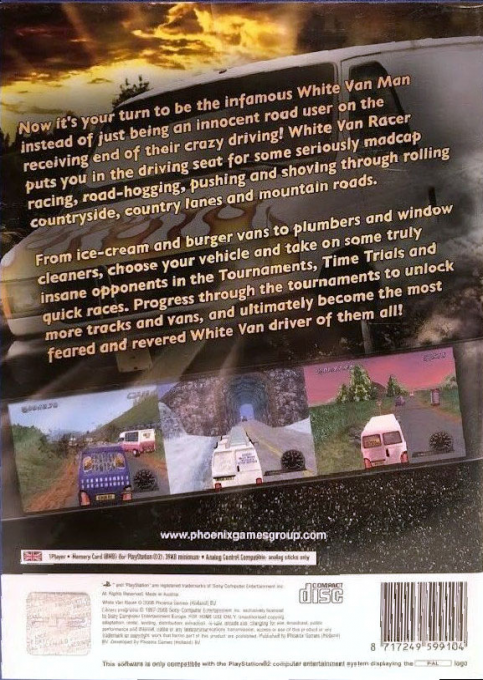 White Van Racer — Box back