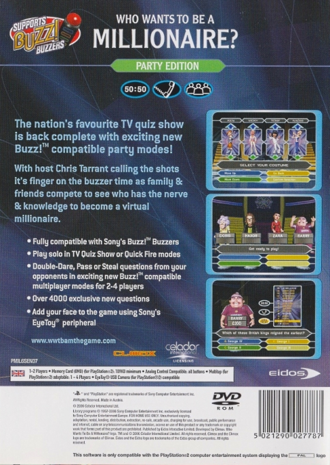 Who Wants to Be a Millionaire ? : Party Edition — Box back