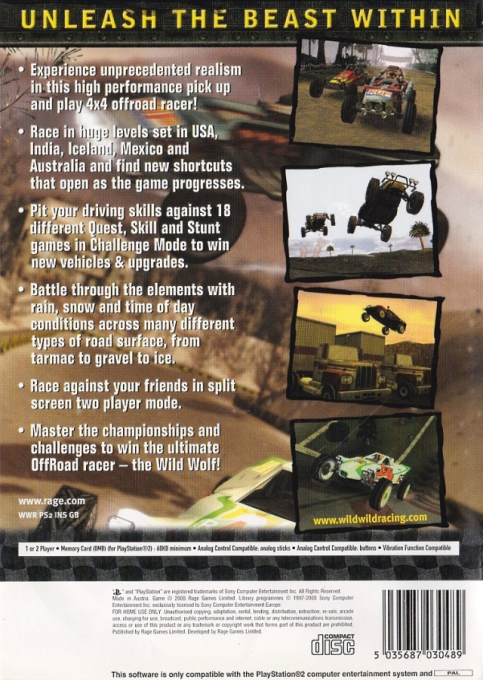 Wild Wild Racing — Box back