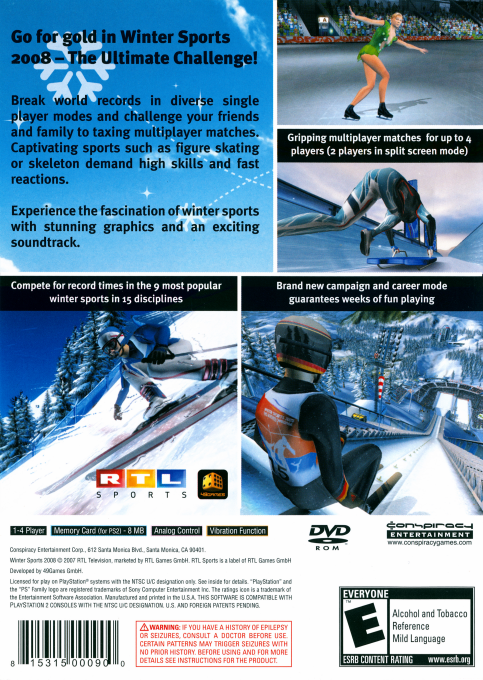 Winter Sports 2008 : The Ultimate Challenge — Box back