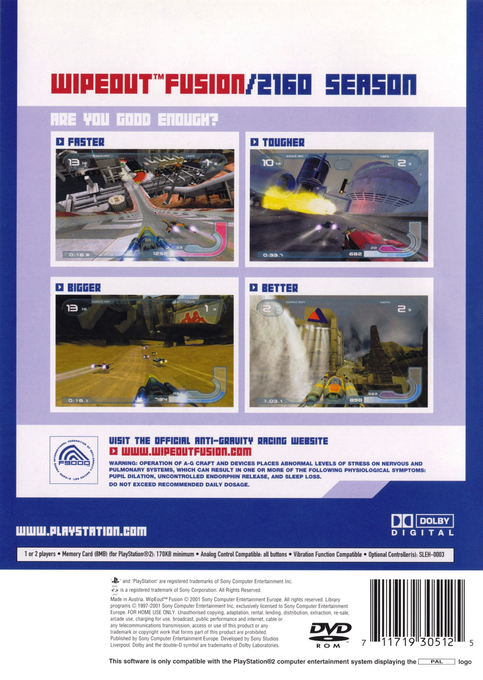 WipEout Fusion — Box back