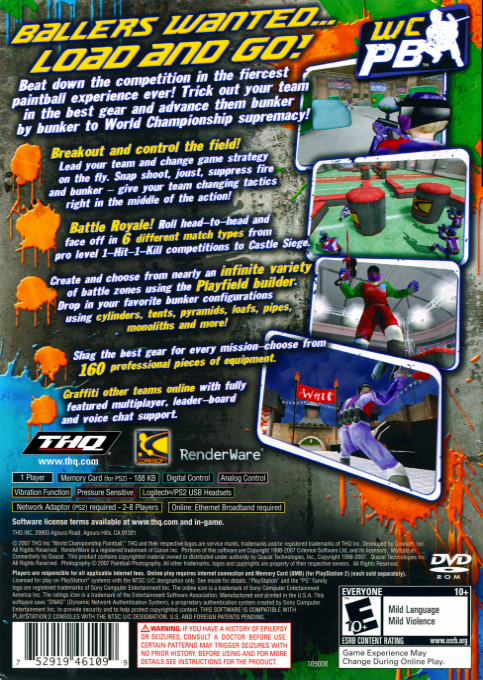 World Championship Paintball — Box back
