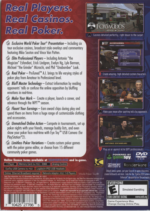 World Poker Tour — Box back