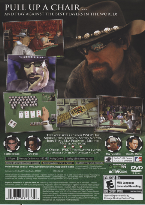 World Series of Poker — Box back