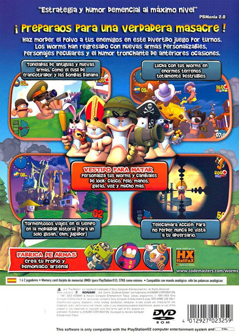 Worms 4 : Mayhem — Box back