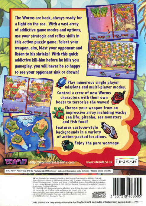 Worms Blast — Box back