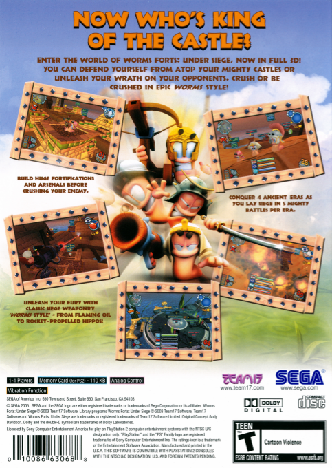 Worms Forts : Under Siege — Box back
