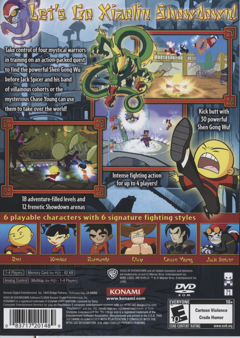 Xiaolin Showdown — Box back