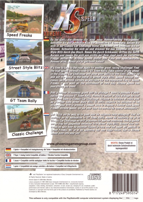 Xtreme Speed — Box back