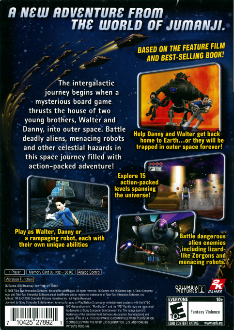 Zathura — Box back