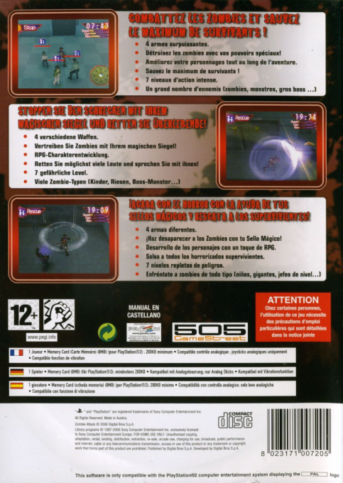 Zombie Attack — Box back