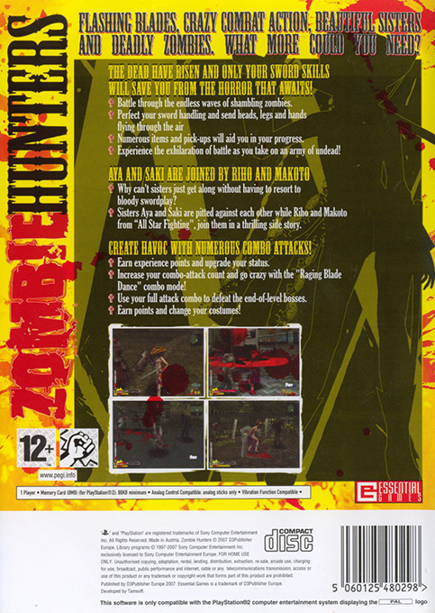 Zombie Hunters — Box back