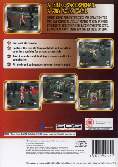 Zombie Zone — Box back