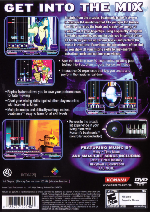beatmania — Box back