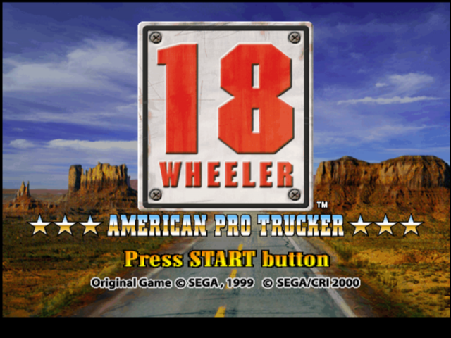 18 Wheeler : American Pro Trucker — Title screen