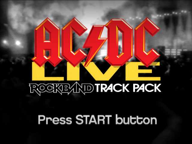 AC-DC Live : Rock Band Track Pack — Title screen