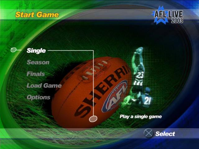 AFL Live 2003 — Title screen