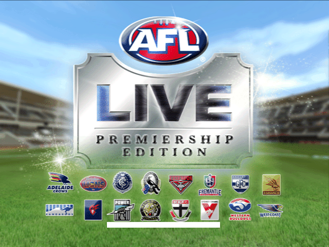 AFL Live Premiership Edition — Title screen