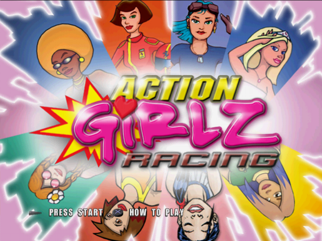 Action Girlz Racing — Title screen