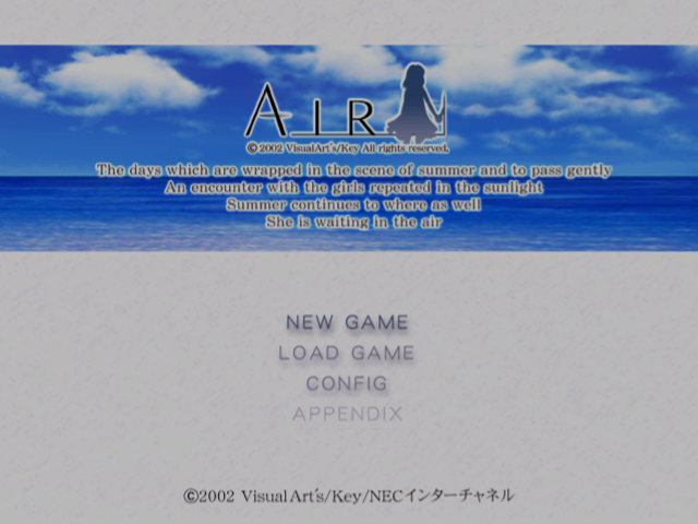 Air — Title screen
