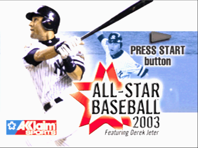 All-Star Baseball 2003 featuring Derek Jeter — Title screen
