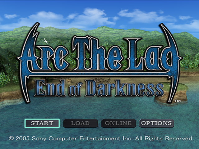 Arc the Lad : End of Darkness — Title screen
