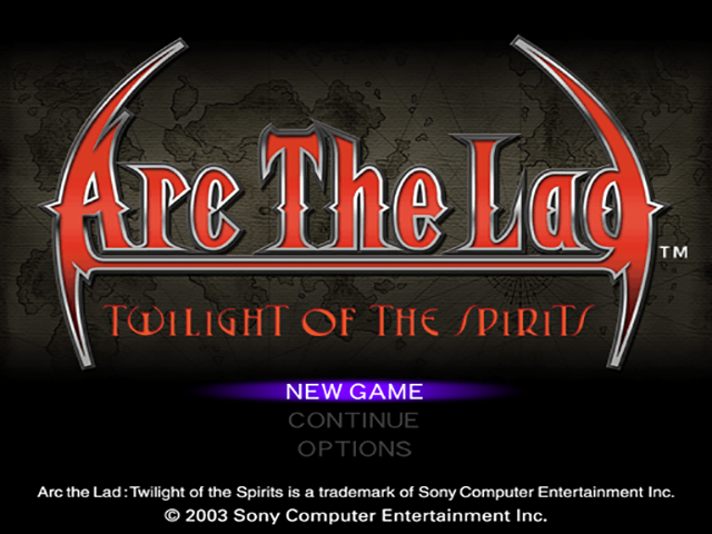 Arc the Lad : Twilight of the Spirits — Title screen